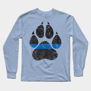 Thin Blue Line Paw Long Sleeve T-Shirt